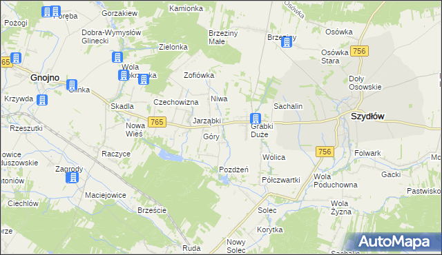 mapa Grabki Małe, Grabki Małe na mapie Targeo