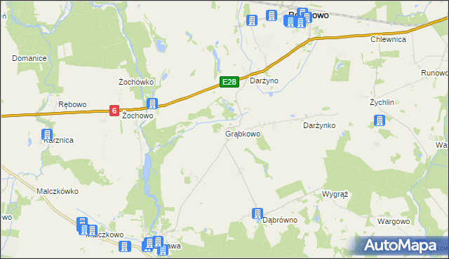 mapa Grąbkowo gmina Potęgowo, Grąbkowo gmina Potęgowo na mapie Targeo