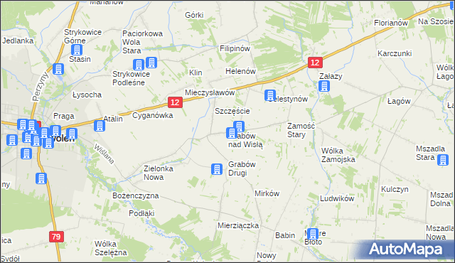 mapa Grabów nad Wisłą, Grabów nad Wisłą na mapie Targeo
