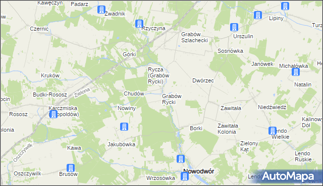 mapa Grabów Rycki, Grabów Rycki na mapie Targeo
