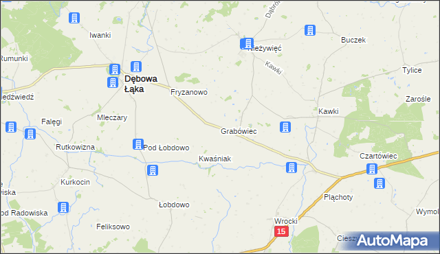 mapa Grabówiec gmina Bobrowo, Grabówiec gmina Bobrowo na mapie Targeo