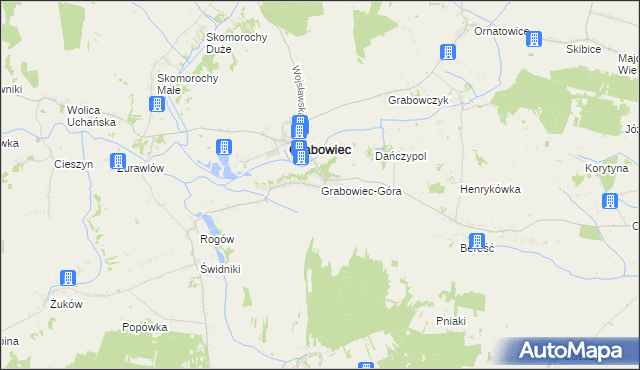 mapa Grabowiec-Góra, Grabowiec-Góra na mapie Targeo