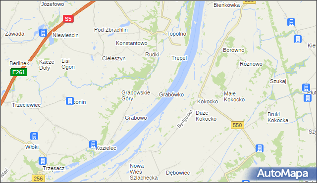 mapa Grabówko gmina Pruszcz, Grabówko gmina Pruszcz na mapie Targeo
