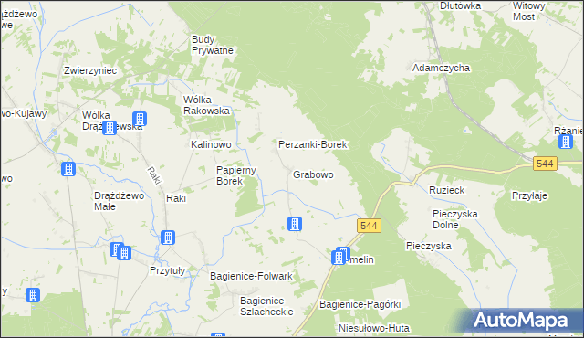 mapa Grabowo gmina Krasnosielc, Grabowo gmina Krasnosielc na mapie Targeo