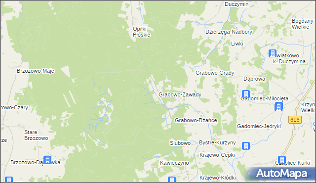 mapa Grabowo-Zawady, Grabowo-Zawady na mapie Targeo