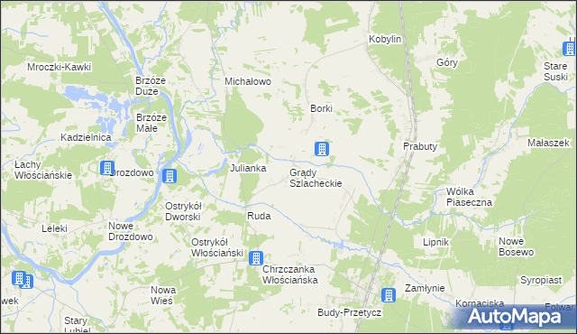 mapa Grądy Szlacheckie, Grądy Szlacheckie na mapie Targeo