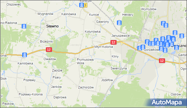 mapa Grążowice, Grążowice na mapie Targeo