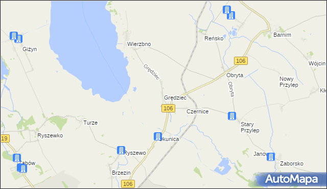 mapa Grędziec, Grędziec na mapie Targeo
