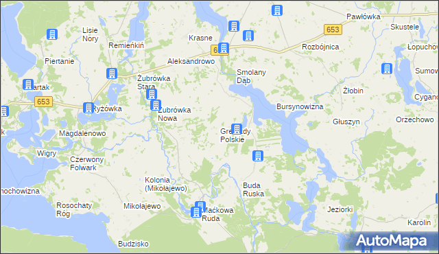 mapa Gremzdy Polskie, Gremzdy Polskie na mapie Targeo