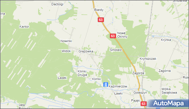 mapa Gręzówka-Kolonia, Gręzówka-Kolonia na mapie Targeo