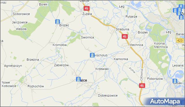 mapa Grocholub, Grocholub na mapie Targeo