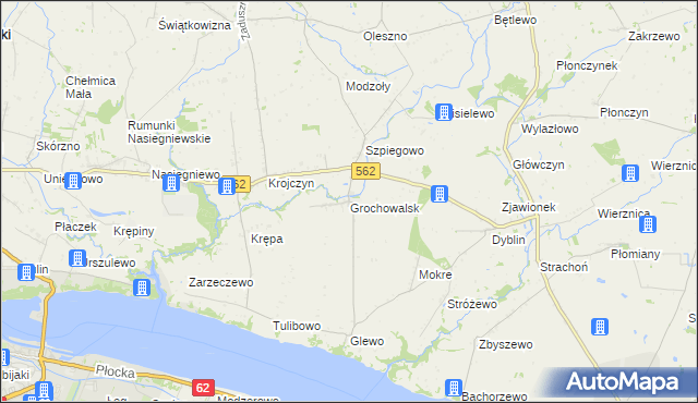 mapa Grochowalsk, Grochowalsk na mapie Targeo