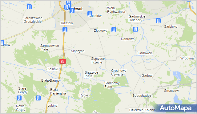 mapa Grochowy, Grochowy na mapie Targeo