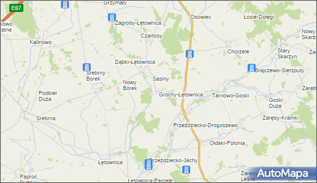 mapa Grochy-Łętownica, Grochy-Łętownica na mapie Targeo