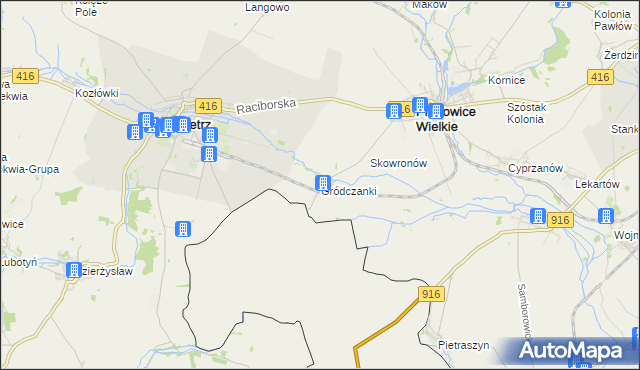 mapa Gródczanki, Gródczanki na mapie Targeo