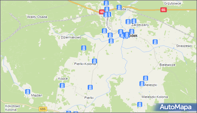 mapa Gródek-Kolonia gmina Gródek, Gródek-Kolonia gmina Gródek na mapie Targeo
