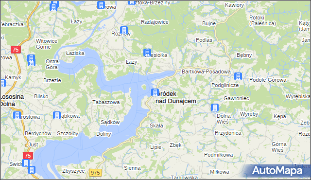 mapa Gródek nad Dunajcem, Gródek nad Dunajcem na mapie Targeo