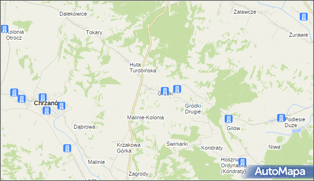 mapa Gródki gmina Turobin, Gródki gmina Turobin na mapie Targeo