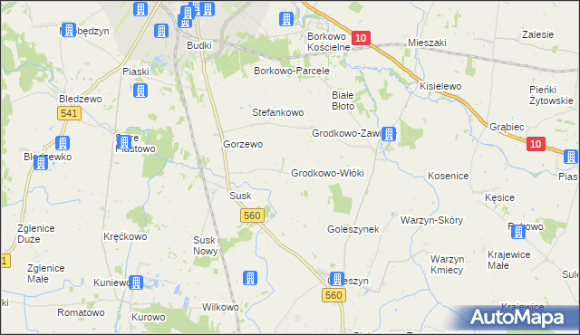 mapa Grodkowo-Włóki, Grodkowo-Włóki na mapie Targeo