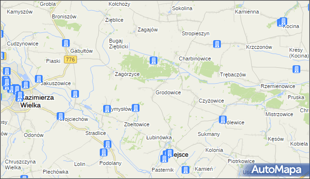 mapa Grodowice, Grodowice na mapie Targeo