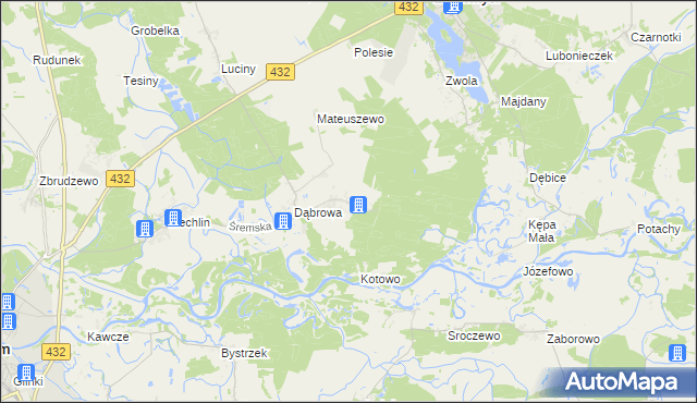 mapa Grodzewo, Grodzewo na mapie Targeo