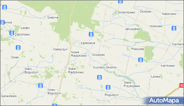 mapa Grodziec gmina Czerwińsk nad Wisłą, Grodziec gmina Czerwińsk nad Wisłą na mapie Targeo