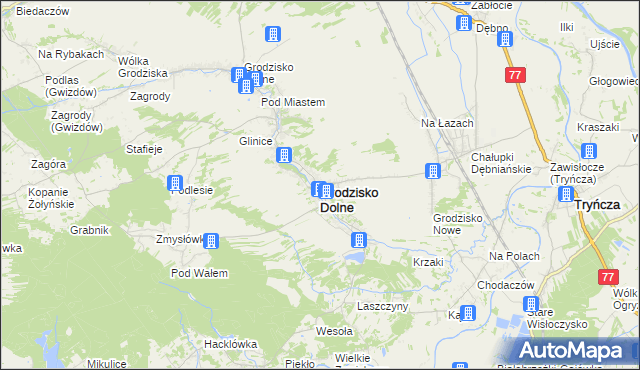 mapa Grodzisko Dolne, Grodzisko Dolne na mapie Targeo