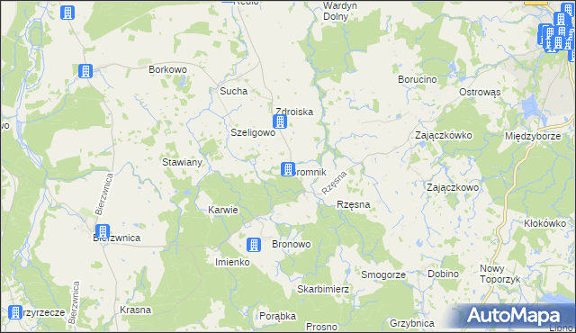 mapa Gromnik gmina Połczyn-Zdrój, Gromnik gmina Połczyn-Zdrój na mapie Targeo