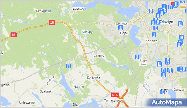 mapa Gronity, Gronity na mapie Targeo
