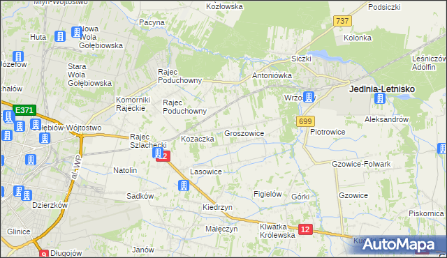 mapa Groszowice, Groszowice na mapie Targeo