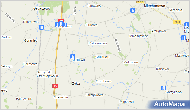 mapa Grotkowo, Grotkowo na mapie Targeo