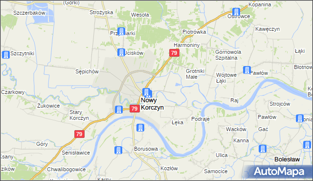 mapa Grotniki Duże, Grotniki Duże na mapie Targeo