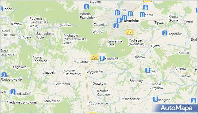 mapa Gryzikamień, Gryzikamień na mapie Targeo