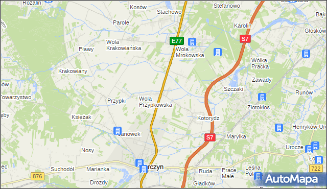 mapa Grzędy gmina Tarczyn, Grzędy gmina Tarczyn na mapie Targeo