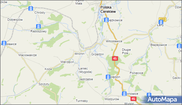mapa Grzędzin, Grzędzin na mapie Targeo