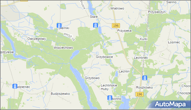 mapa Grzybowice, Grzybowice na mapie Targeo