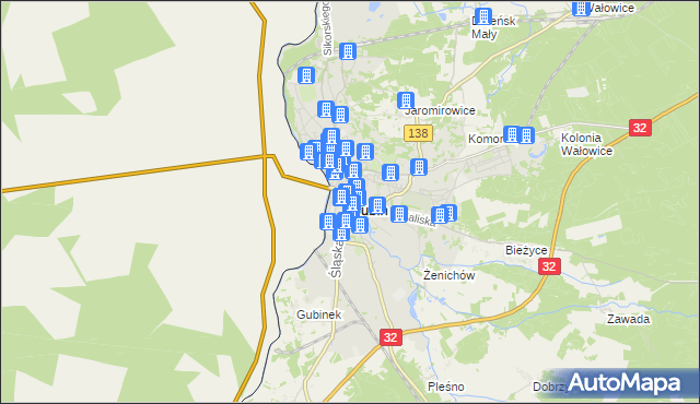 mapa Gubin, Gubin na mapie Targeo