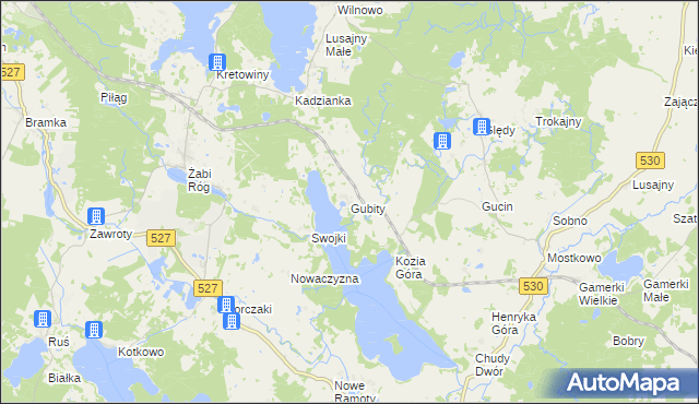 mapa Gubity, Gubity na mapie Targeo