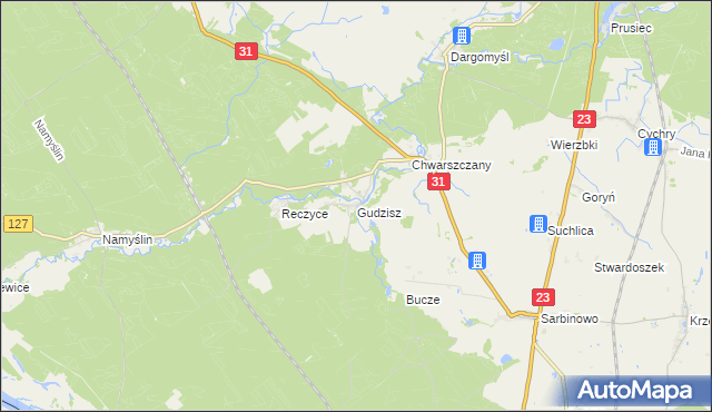 mapa Gudzisz, Gudzisz na mapie Targeo