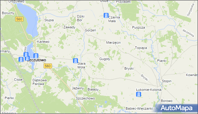 mapa Gugoły, Gugoły na mapie Targeo