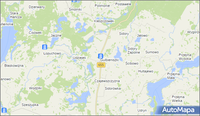 mapa Gulbieniszki, Gulbieniszki na mapie Targeo