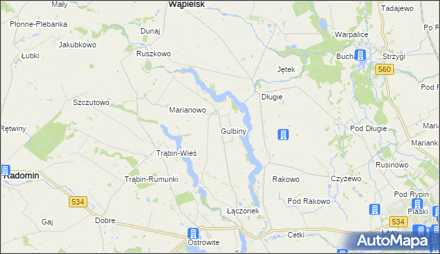 mapa Gulbiny, Gulbiny na mapie Targeo