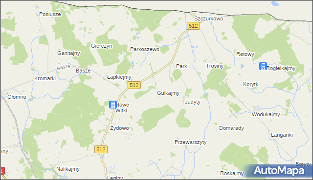 mapa Gulkajmy, Gulkajmy na mapie Targeo