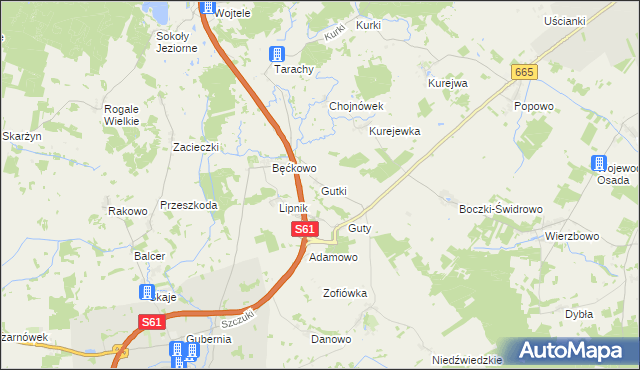 mapa Gutki, Gutki na mapie Targeo