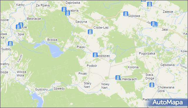 mapa Gwoździec gmina Bojanów, Gwoździec gmina Bojanów na mapie Targeo