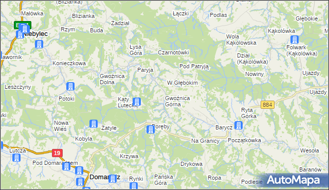 mapa Gwoźnica Górna, Gwoźnica Górna na mapie Targeo