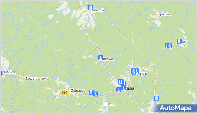 mapa Habkowce, Habkowce na mapie Targeo