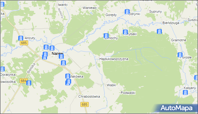mapa Hajdukowszczyzna, Hajdukowszczyzna na mapie Targeo