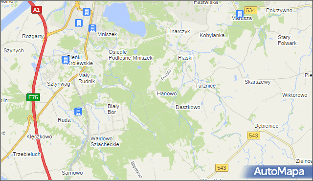 mapa Hanowo, Hanowo na mapie Targeo