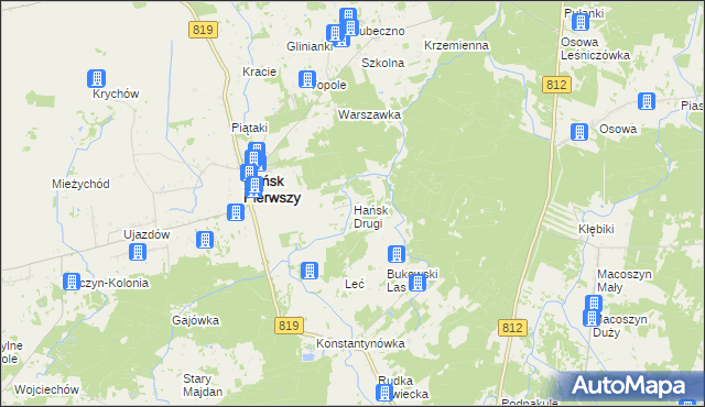 mapa Hańsk Drugi, Hańsk Drugi na mapie Targeo